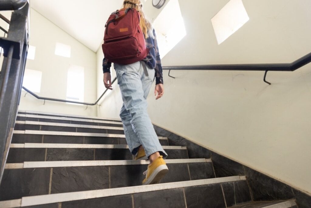Slow-walking as if the building’s a tourist attraction