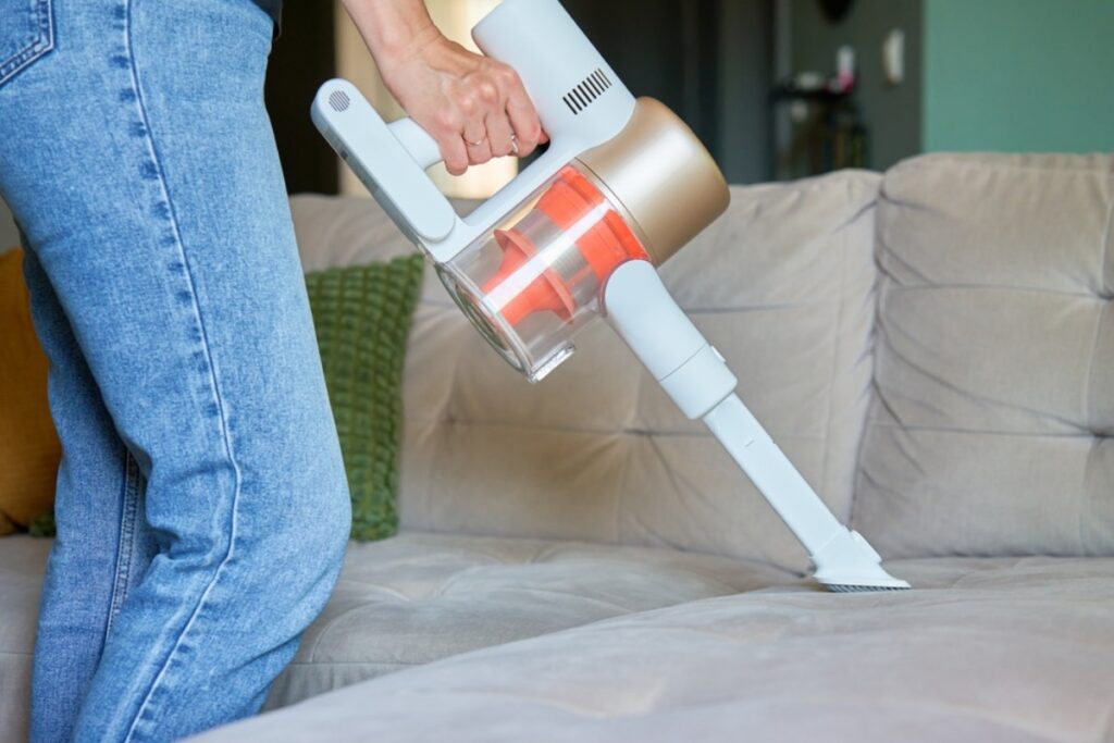 Use a handheld vacuum to quickly remove pet hair