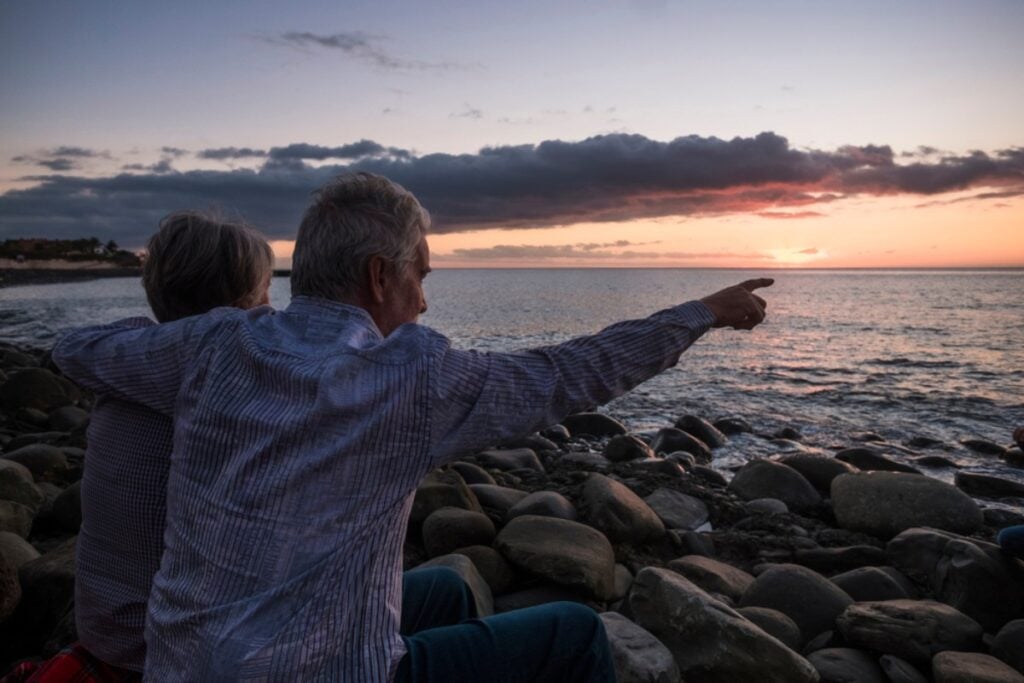 Watching a sunset with a loved one
