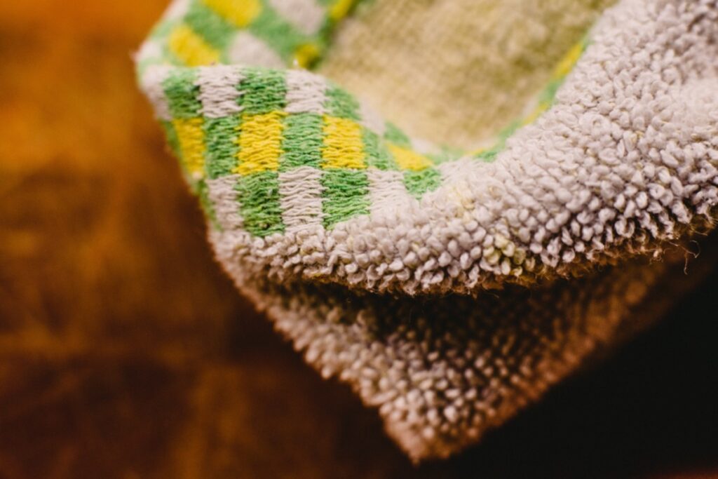 Worn-out kitchen towels