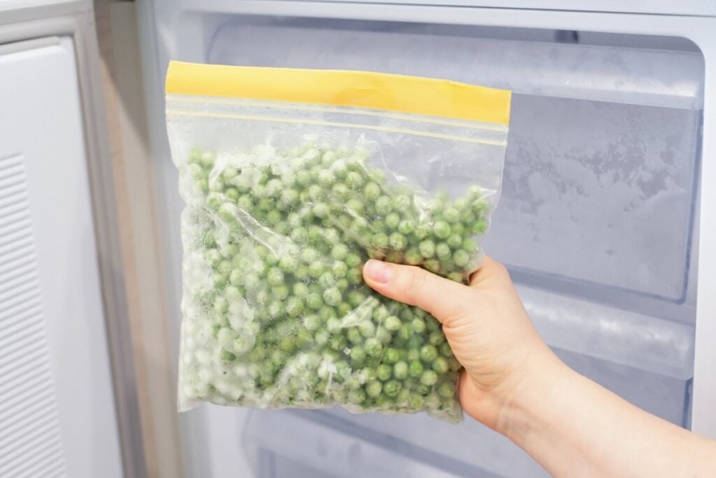 bag of frozen peas