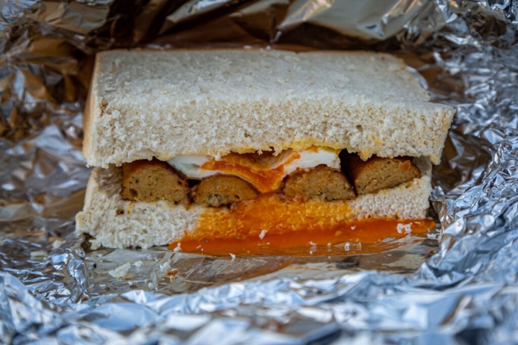 sandwich wrapped in foil