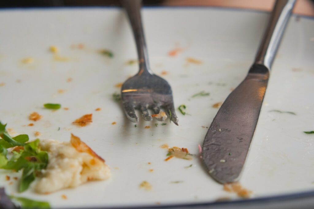 Finish your plate before leaving the table
