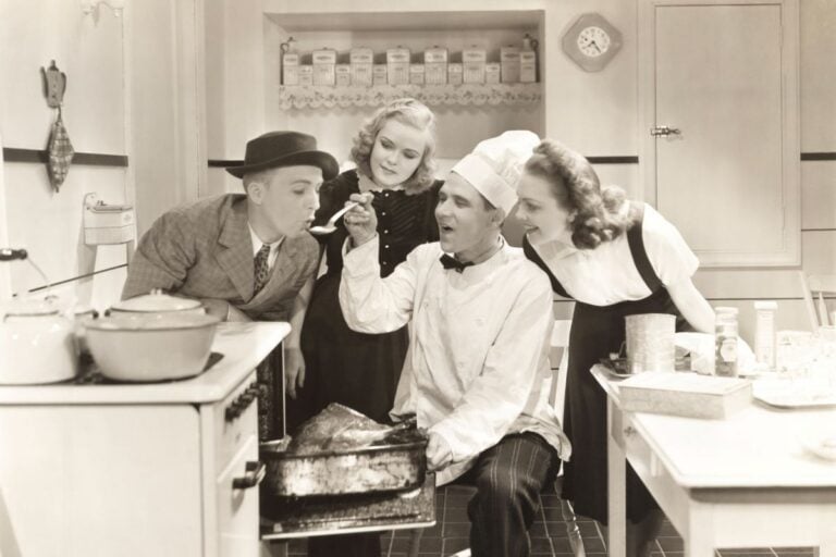 people in the kitchen in the 40s