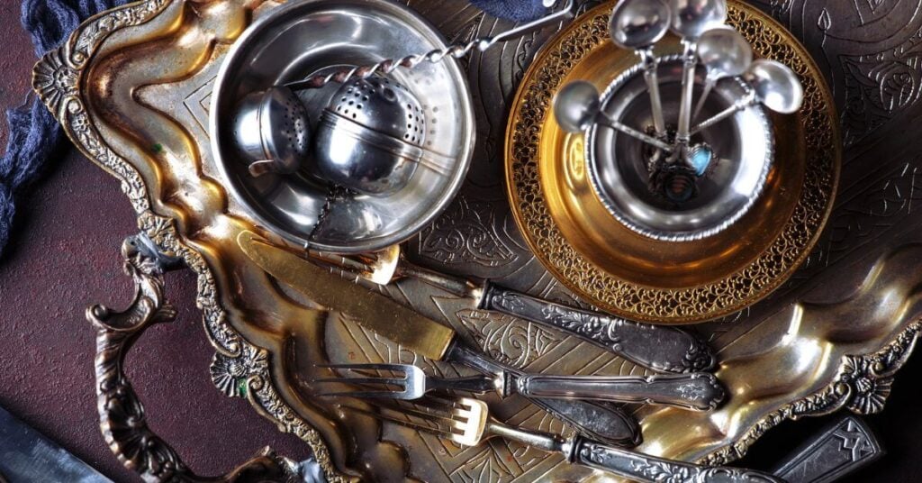 sterling silver serving pieces that have tarnished.