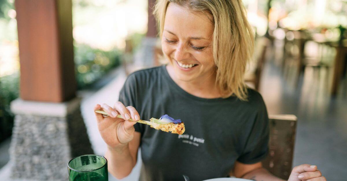 woman eating alone